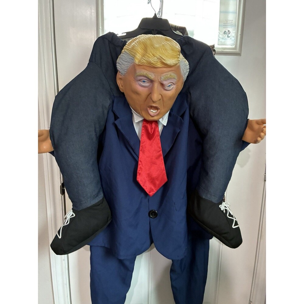 Adult Donald Trump Piggyback Costume Ex USA President Ride On Dress Funny